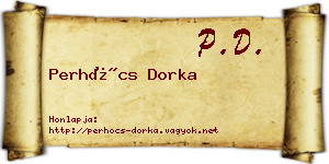 Perhócs Dorka névjegykártya